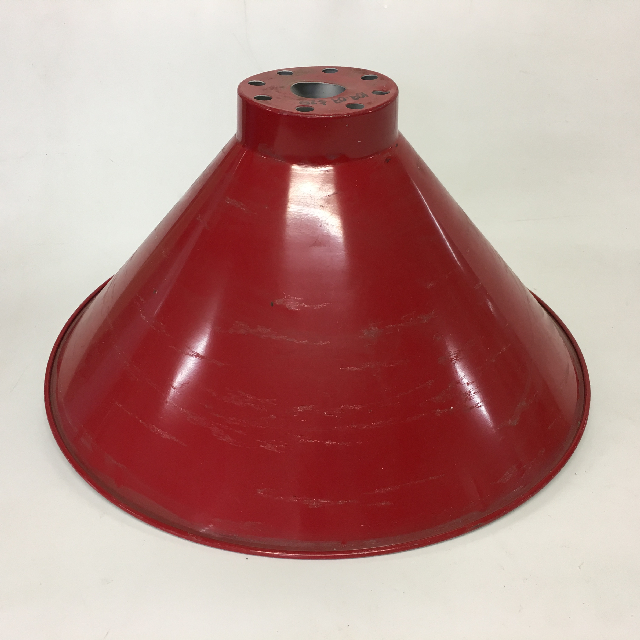 LAMPSHADE, Hanging Light - Chinaman's Hat Style, Red enamel 36cm (White Under)